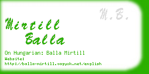 mirtill balla business card